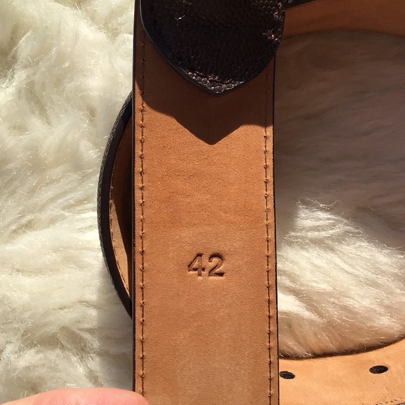 W. Kleinberg Exotic Karung Pebbled Leather Men’s Dress Belt with Nickel Buckle - Picture 12 of 16